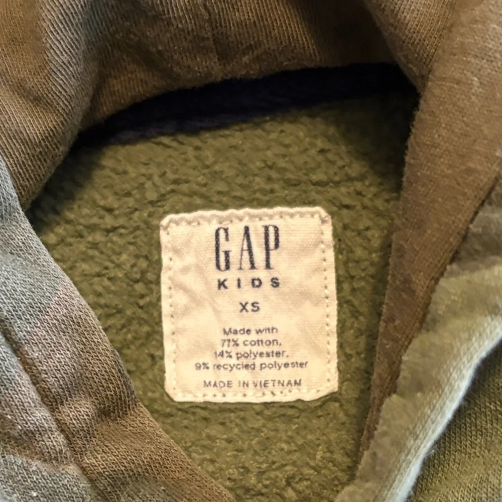 GAP Kids Green Camouflage Hoodie